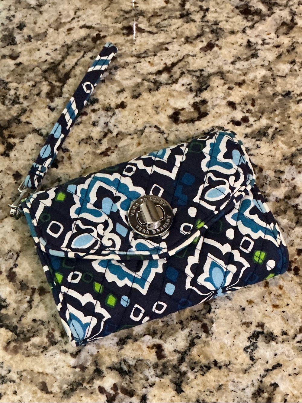 Vera Bradley Your Turn Quilted Smartphone Wristlet in Ink Blue